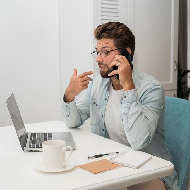 A Man Talking on Phone